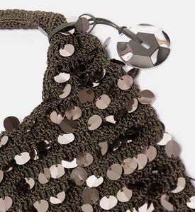 حقيبة هوبو صغيرة مغطاة بترتر