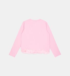 Cotton Feather Trim T-shirt