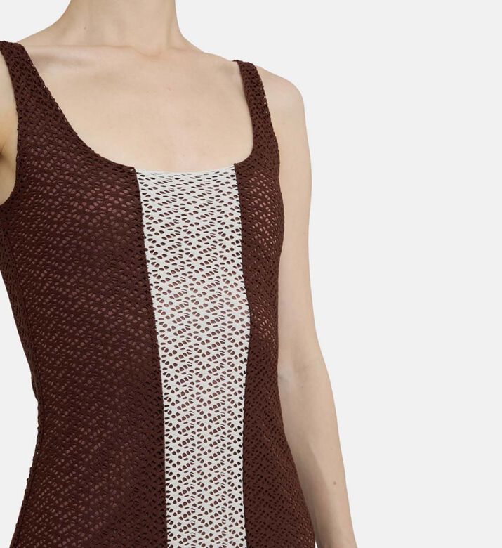 Two-tone Knit Midi Dress