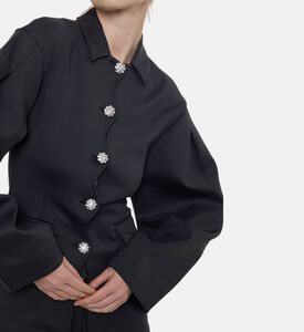 Ganni Puff Long-sleeve Regular-fit Blazer, Model View