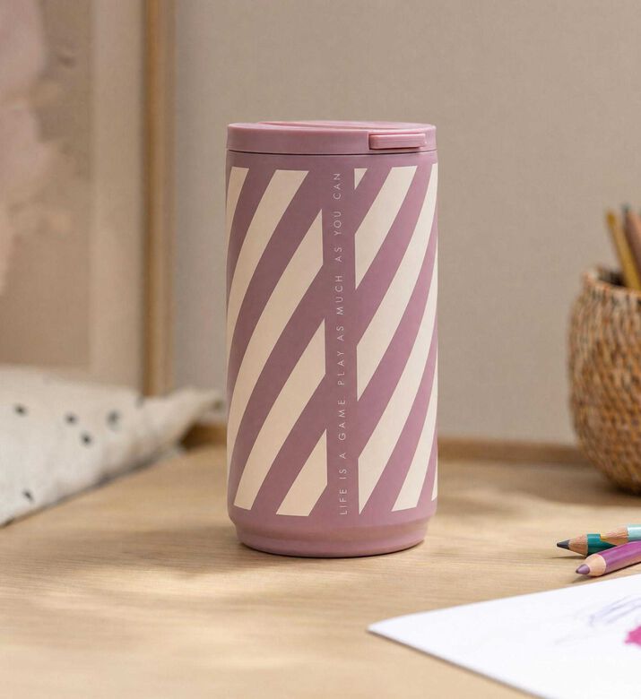 Design Letters Stripe Stainless Steel Thermo Cup, Model View