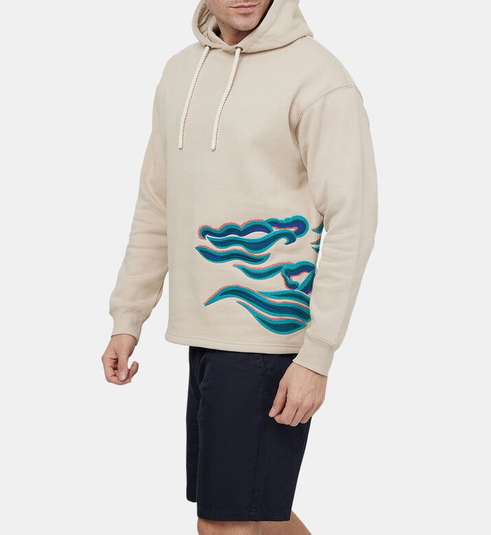 هودي قطن مطرز بموجة هودي قطن مطرز بموجة