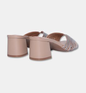 Bibilou Serabi Satin Crystal Mules, Nude, Eu-36, Packshot View