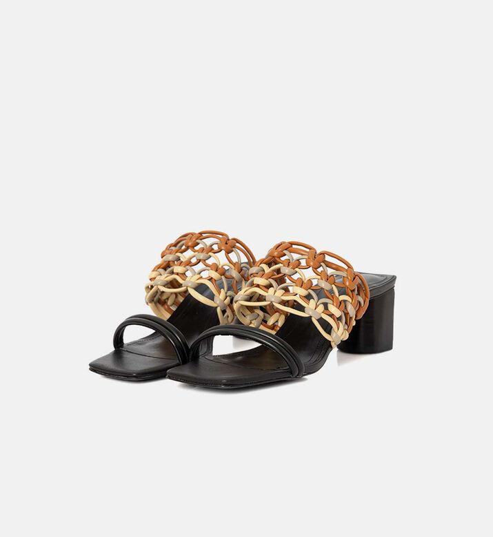 Leather Strappy Heel Sandals