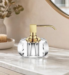 Decor Walther Kristall Crystal Clear 24 Carat Soap Dispenser, Transparent, Model View