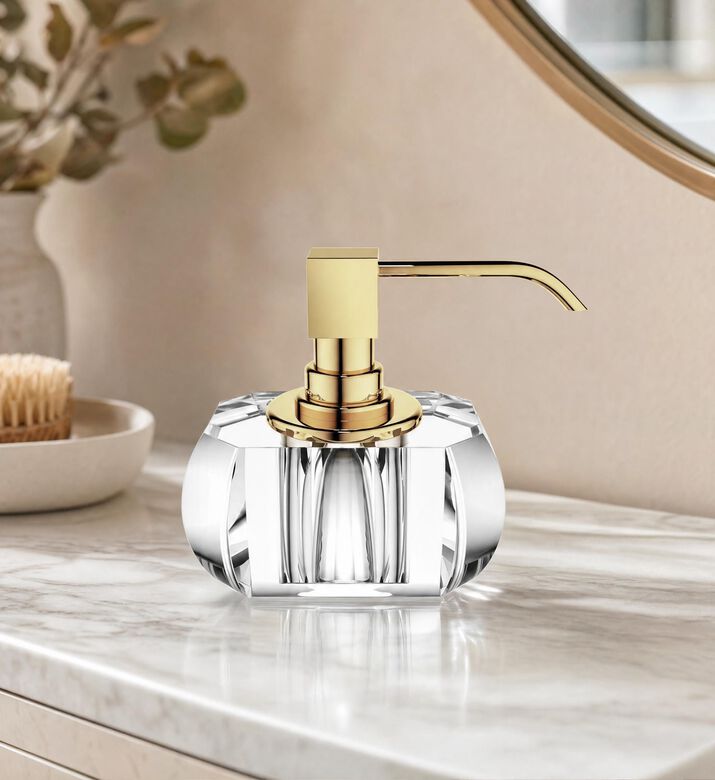 Decor Walther Kristall Crystal Clear 24 Carat Soap Dispenser, Transparent, Model View