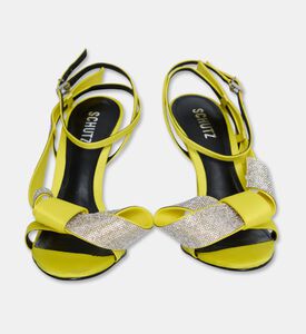 Schutz Crystal Embellishment Bow Mid Heels, Yellow, Eu-38, Packshot View