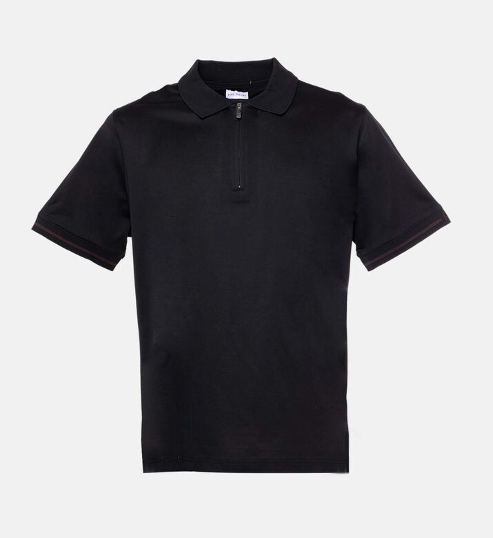 Zip Fastening Short-sleeve Polo Shirt