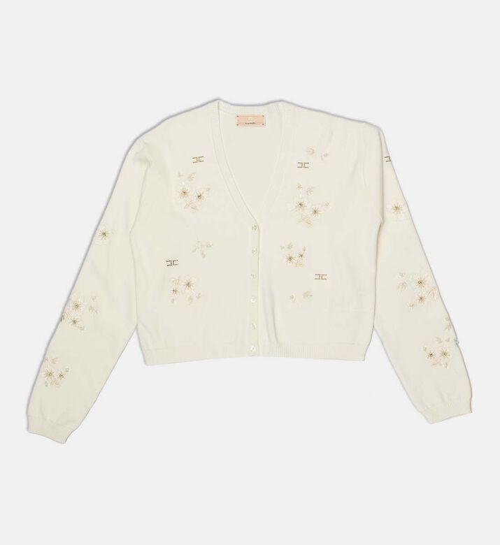 Floral Embroidered V-neck Cardigan