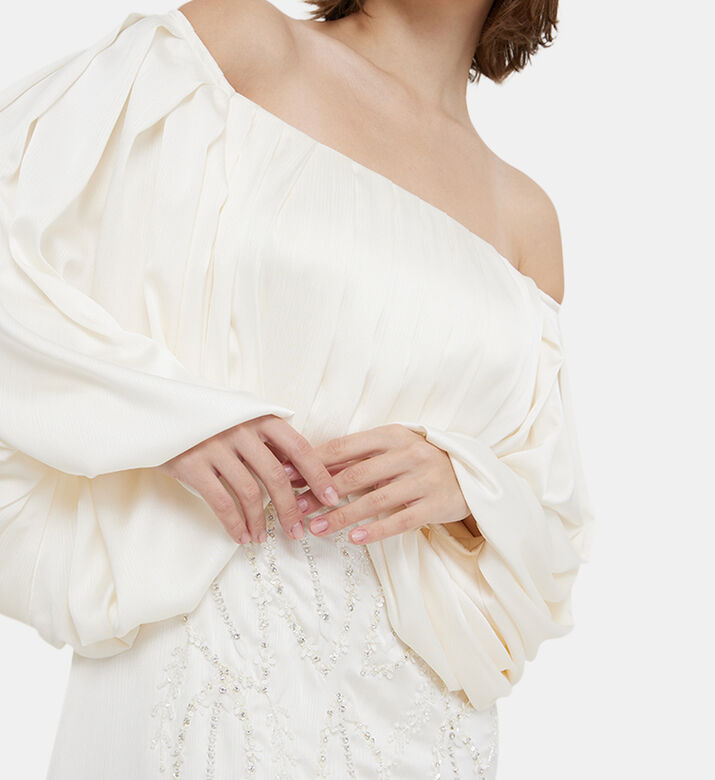 Leaves-design Bustier Gown