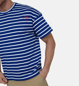 تيشيرت بياقة دائرية مخططة قطن