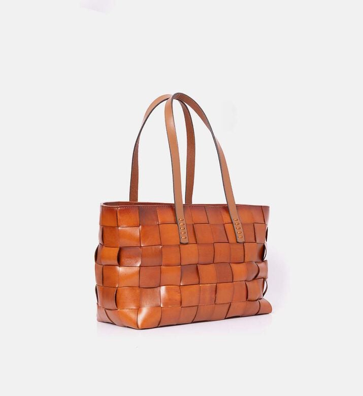 Dragon Diffusion Japan Handwoven Leather Tote Bag, Light-brown, Packshot View Dragon Diffusion Japan Handwoven Leather Tote Bag, Light-brown, Packshot View