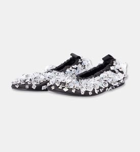 Anouki Crystal-embellished Ballet Flats, Black, Eu-40, Packshot View