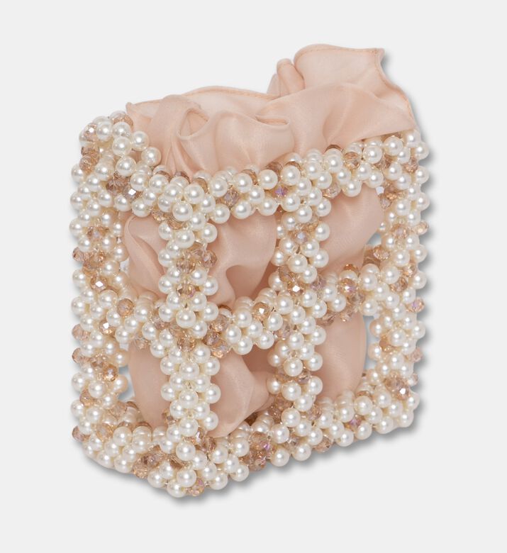 0711 Tbilisi Beaded Bucket Evening Bag, Champagne, Packshot View