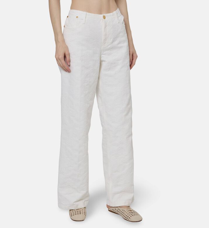 Forte-Forte Cotton Jacquard 5-pockets Style Pants, Model View