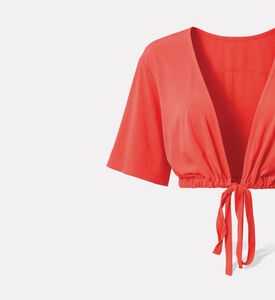 LIVE! V-neck Draped Wide Blouse, Packshot View