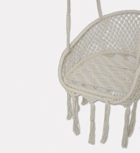 Home Deco and More Tula Natural Cotton Cord Swing Chair, Packshot View