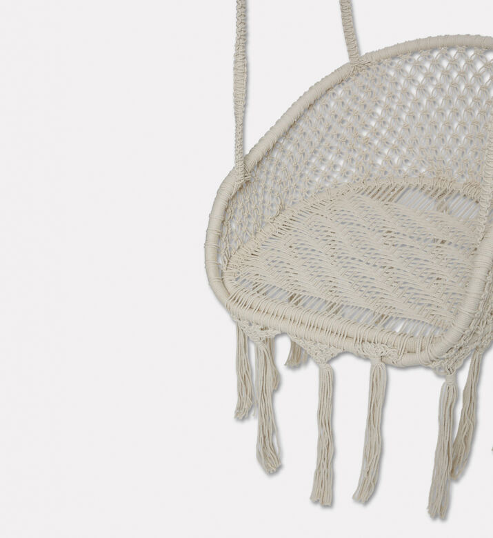 Home Deco and More Tula Natural Cotton Cord Swing Chair, Packshot View