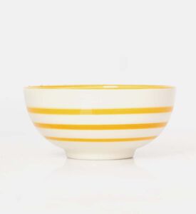 Easy Life Hand-painted Ceramic Bowl, Yellow, Packshot View