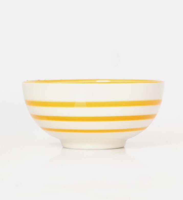 Easy Life Hand-painted Ceramic Bowl, Yellow, Packshot View