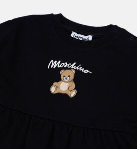 Teddy Bear-print Logo-print Long-sleeve Dress Teddy Bear-print Logo-print Long-sleeve Dress