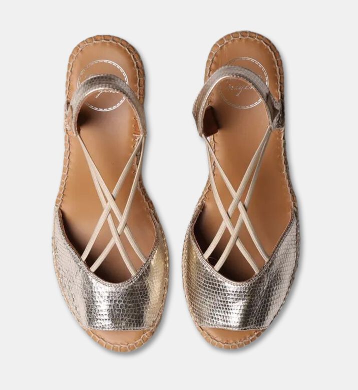 Toni Pons Metallic Wedge Slingback Espadrilles, Light-gold, Eu-38, Packshot View