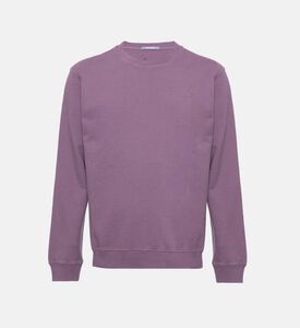 سويت شيرت قطن بياقة مستديرة بقصة عادية