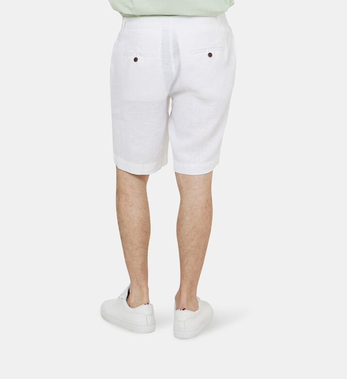 Linen High Waist Bermuda Shorts