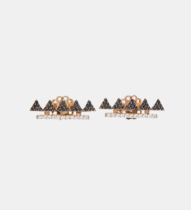Gold Diamond Triangle Earrings
