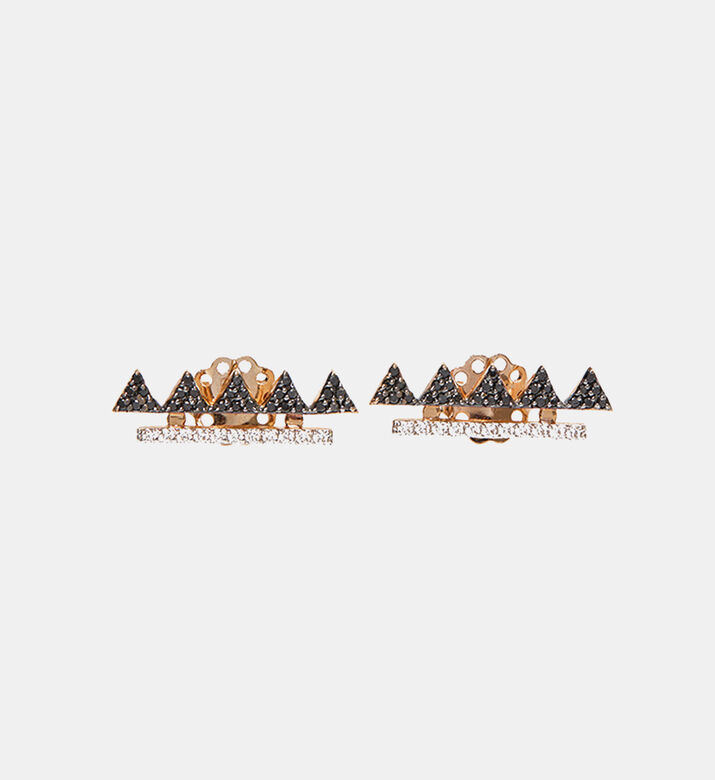 Gold Diamond Triangle Earrings