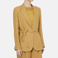 Linen Canvas Belted Jacket