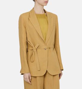 Linen Canvas Belted Jacket