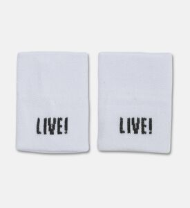 LIVE! Unisex Long Wristband, White, Packshot View