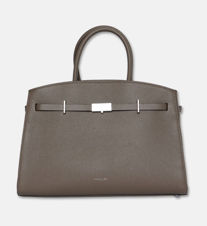 Demellier The Midi Hudson Crossbody Bag, Dark-taupe, Packshot View