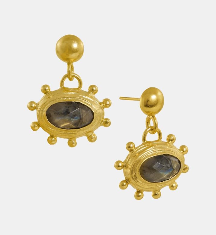 Ottoman Hands Zand Labradorite Oval-shape Drop Earrings, Packshot View