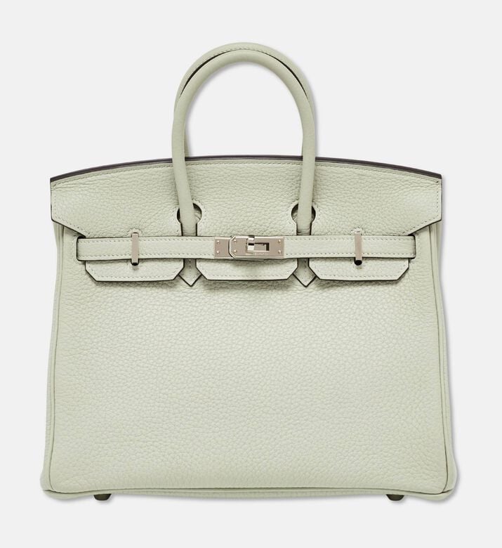 Hermes Herm&egrave;s Gris Neve Togo Leather Silver-finish Birkin 25 Bag Preowned, Grey, Packshot View