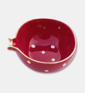 Tohfa Luxe Half Pomegranate 22k Gold-plating Bowl, Red, Packshot View