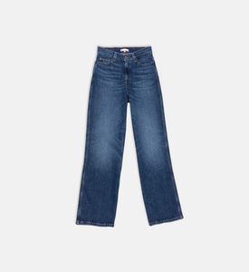 High-waisted Straight-leg Denim Pants