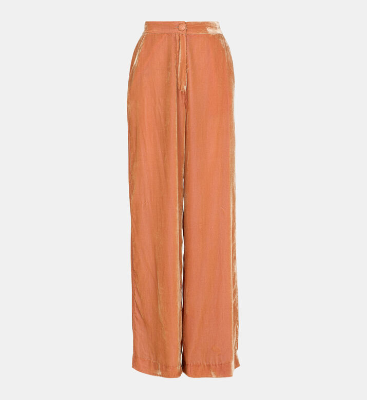 سروال الأميرة المخملي عالي الخصر