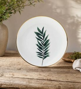 Spal Gold-rimmed Leaf Dinner Plate, Model View