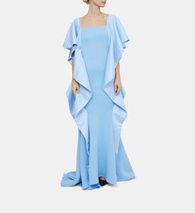 فستان كشكش غير متناسق على الجانبين