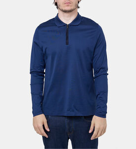 قميص بولو بأكمام طويلة بياقة بنصف سحّاب