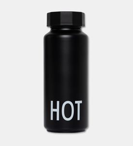 Design Letters Hot Stainless Steel Thermo Bottle, Black, Hot, Packshot View