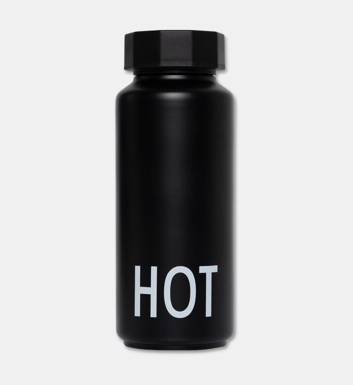 Design Letters Hot Stainless Steel Thermo Bottle, Black, Hot, Packshot View