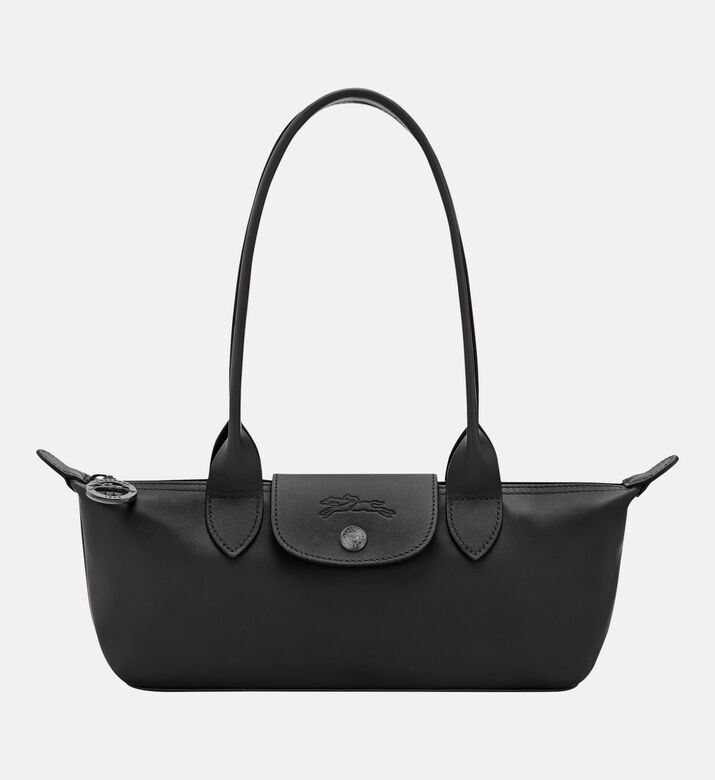 Longchamp Compact Leather Shoulder Bag, Black, Packshot View