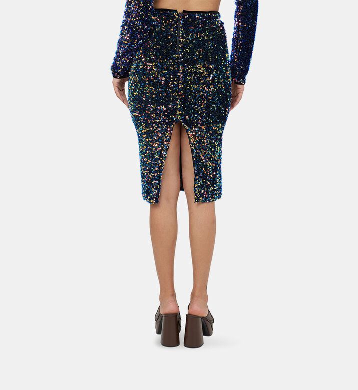 Velvet Sequined Pencil Skirt Velvet Sequined Pencil Skirt