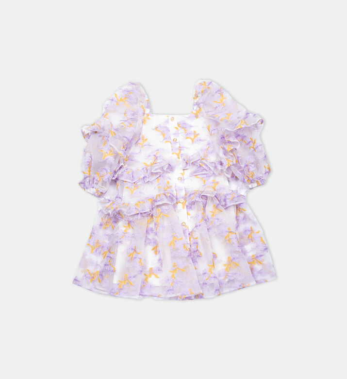 فستان بأكمام طويلة منتفخة