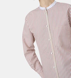 قميص أوكسفورد مخطط من مزيج قطن