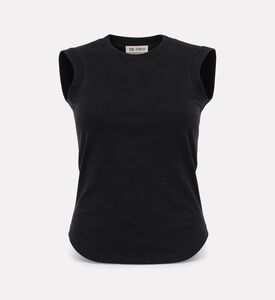The Attico Logo-embroidery Sleeveless Top, Black, 44, Packshot View