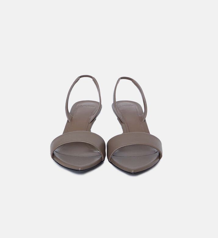Orchid Leather Med Heel Sandals